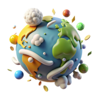 serene abstract Global Warming Impact Visualization Isolated Element premium png