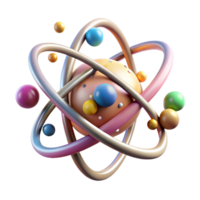magnificent rustic Atom Structure Model Side View Transparent Element professional png