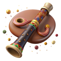 impressive vintage Didgeridoo with Aboriginal Art Isolated Element authentic png