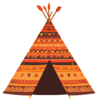 A colorful, decorated teepee with intricate patterns. png