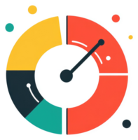 A colorful pie chart illustrating segmented data proportions. png