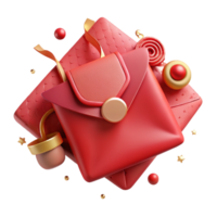 elegant minimalist Chinese New Year Red Envelope Front View Cutout authentic png