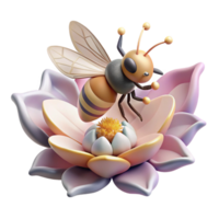beautiful minimalist Bee Collecting Pollen From Daisy Isolated professional png