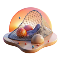 stunning abstract Empty Fishing Net in Sunset Cutout png