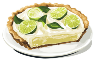 A delectable slice of lime tart with a creamy filling. png