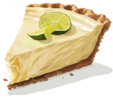 A delectable slice of key lime pie with vibrant lime accents. png