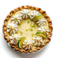 A delicious lime pie, topped with meringue and lime zest. png