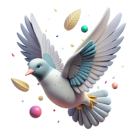 serene abstract Bird in Flight Wings Spread Transparent Background detailed png