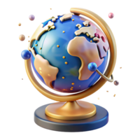 impressive traditional Globe Rotating on Axis Transparent Background professional png
