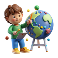 impressive artistic Child Drawing Picture of Earth Isolated Element authentic png