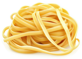 A close-up view of a nest of uncooked pasta. png