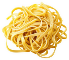 A close-up view of a pile of uncooked tagliatelle pasta. png