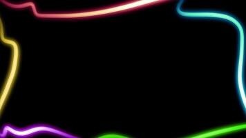 Neon colored frame with a black background video