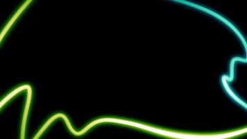 Neon green and blue lines on a black background video