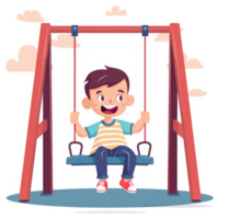 A happy child enjoying a swing on a sunny day. png