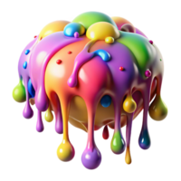 beautiful abstract Colorful Paint Drips Cutout Transparent Background professional png