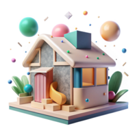 dramatic modern Community Building Eco House Teamwork Scene Transparent authentic png