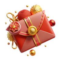wonderful classic Chinese New Year Envelope Red and Gold Design Isolated Cutout high resolution png