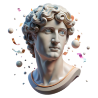 wonderful abstract Classical Sculpture Bust Transparent with Smooth Finish high resolution png