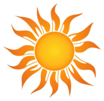 A stylized graphic representation of the sun. png
