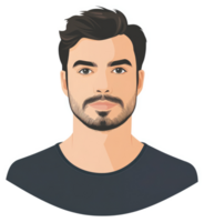 A stylized illustration of a man with a well-groomed goatee. png