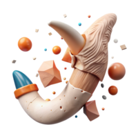 impressive abstract Broken Elephant Tusk Fragment Transparent Background authentic png