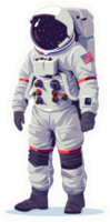 A stylized illustration of an astronaut in a spacesuit, reflecting starry sky within the helmet. png