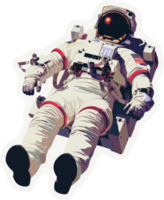 A stylized illustration of an astronaut in a spacesuit, floating in space. png