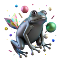 serene abstract Frog Silhouette Cutout on Transparent Background authentic png