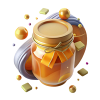 extraordinary vintage Glass Jar of Honey Cutout with Drizzle high resolution png