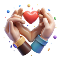 magnificent abstract Diverse Hands Forming Heart Unity Symbol Transparent Background original png