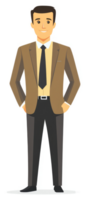 A confident man in a business suit, smiling and poised. png