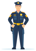A security guard in a navy blue uniform. png