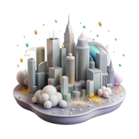 dramatic artistic City Skyline with Smog and Pollution Isolated Background high resolution png