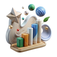 vibrant abstract Ecosystem Resilience Graph Transparent Background Upward Trend genuine png