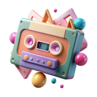 dramatic artistic Cassette Player Isolated with Play Button Pressed png