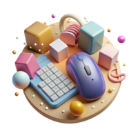serene creative Digital Skills Icon Computer Mouse and Keyboard Cutout original png