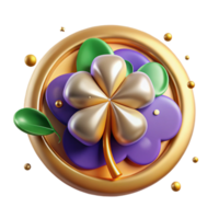 impressive rustic Club Symbol with Three Leaf Clover Isolated high resolution png