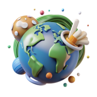 vibrant minimalist Climate Change Conference Logo with Earth Icon Isolated high resolution png