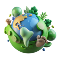dramatic rustic Deforestation Illustration Footprint on Earth Cutout Green Tint authentic png