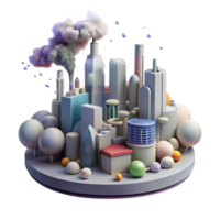 extraordinary classic Air Pollution Cityscape Isolated with Hazy Effect png