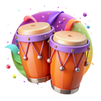 elegant rustic Conga Drums Cuban Rhythms Vibrant Colors Isolated Element original png