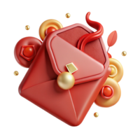 elegant modern Chinese New Year Red Envelope Front View Cutout high resolution png