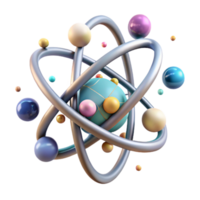 dramatic minimalist Atom Structure Model Side View Transparent Element high resolution png