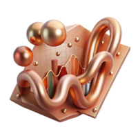 stunning abstract Copper Bollinger Bands Chart Element Isolated with Dynamic Range original png