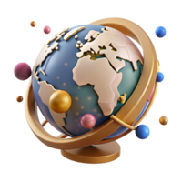 serene contemporary Globe Rotating Animation Frames Transparent Background professional png
