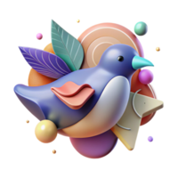 stunning contemporary Abstract Bird Shape Cutout with Gradient Colors high resolution png