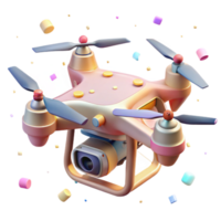 vibrant creative Drone with Camera Angled View Transparent Background detailed png