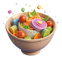 elegant modern Bowl of Colorful Salad with Dressing Transparent Background genuine png