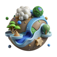 beautiful minimalist Deforestation Impact on Water Cycle Cutout Element authentic png